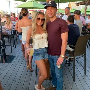 Bone Colored Strapless Crop Top.